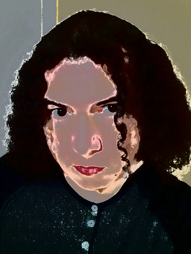 Glitchy video-style animation on a lovely image of yours truly.